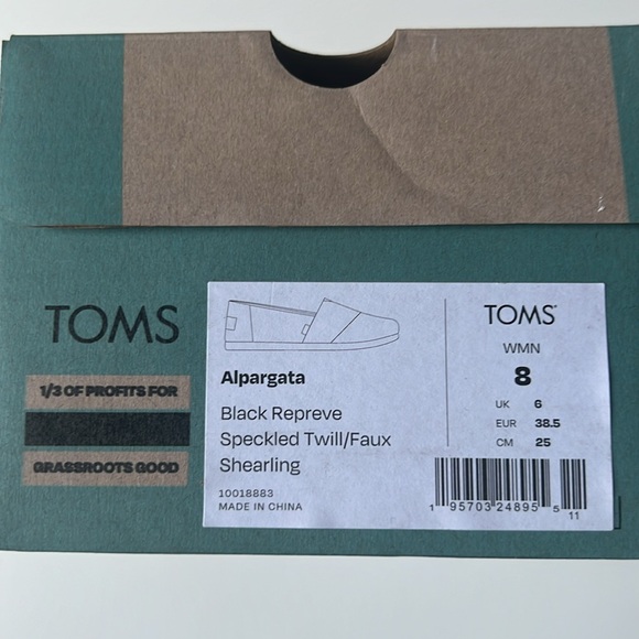 Toms Alpargata Shoe, Women’s size 8, NIB - Picture 3 of 5